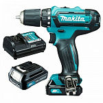 Makita DF333DWAE Дрель ак,12В,2х2Ач Li-ionслайдер,БЗП-10мм,0-450\1700об\м,30\14Нм,1.1кг,чем,подсв