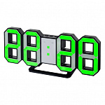 Perfeo LED часы-будильник "LUMINOUS", черный корпус / зелёная подсветка PF-663