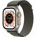 MQEX3LL/A Apple Watch 8 Ultra GPS+Cellular, 49mm Titanium Case with Green Alpine Loop Large
