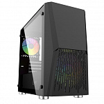 Powercase Alisio Micro X2B, Tempered Glass, 1х 120mm +1x 140mm 5-color fan, чёрный, mATX CAMIB-L2