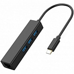 KS-is KS-410 USB-C RJ45 LAN Gigabit адаптер с USB 3.0 хабом