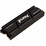 Твердотельный накопитель/ Kingston SSD Fury Renegade, 500GB, M.2 22x80mm, NVMe, PCIe 4.0 x4, 3D TLC, R/W 7300/3900MB/s, IOPs 450 000/900 000, TBW 500, DWPD 0.55, with Heat Spreader 5 лет