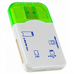 Perfeo Card Reader SD/MMC+Micro SD+MS+M2, PF-VI-R010 Green зеленый PF_4258