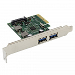 ORIENT AM-U3142PE-2A, Контроллер PCI-Ex4 v3.0, USB 3.2 Gen2, 2-port ext Type-A, ASM3142 chipset, разъем доп.питания, в комплекте LP планка крепления 31273
