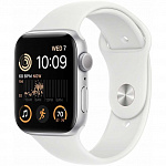 Apple Watch SE GPS 44mm Silver Aluminum Case with White Sport Band - размер M/L MNK23ZP/A Малайзия