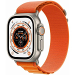 MQEV3LL/A Apple Watch 8 Ultra GPS+Cellular, 49mm Titanium Case with Orange Alpine Loop Large