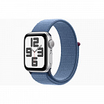 Apple Watch SE GPS 44mm Silver Aluminium Case with Winter Blue Sport Loop MREF3ZP/A