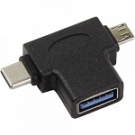ORIENT Переходник USB 3.0 OTG, Af UC-302 - Type-Cm 24pin + micro-Bm 5pin, черный