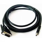 Кабель HDMI-DVI Gembird, 3.0м, 19M/19M, single link, черный, позол.разъемы, экран CC-HDMI-DVI-10