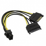 ORIENT C513, Переходник питания для PCI-Ex видеокарт 2 x SATA 15pin M - 6pin