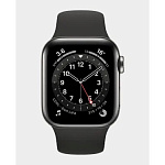 M06X3AE/A Apple Watch Series 6 GPS + Cellular, 40 мм, сталь графит, спортивный ремешок черный