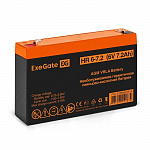 Exegate EX285651RUS Аккумуляторная батарея HR 6-7.2 6V 7.2Ah, клеммы F1