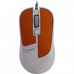 Gembird MOP-410-O Мышь, USB, оранжевый, 3 кнопки+колесо кнопка, soft touch, 1600 DPI, кабель 1.5м