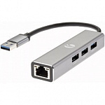 VCOM DH312A Переходник USB 3.0 --RJ-45 1000Mbps+3 USB3.0, Aluminum Shell, 0.2м VCOM DH312A