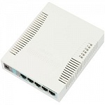 MikroTik RB260GS CSS106-5G-1S Коммутатор RouterBOARD 260GS 5-port Gigabit smart switch with SFP cage, SwOS, plastic case, PSU