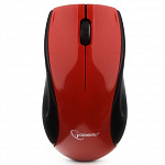 Gembird MUSW-320-R красный Мышь беспроводная, 2.4ГГц, 2 кнопки+колесо-кнопка, 1000 DPI, батарейки в комплекте, блистер