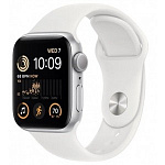 MNK23AE/A Часы Apple Watch SE 2022 44mm ML Silver Alum Case//White Sp Band