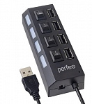 Perfeo USB-HUB 4 Port, PF-H030 Black чёрный