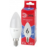 Эра Б0045339 LED B35-6W-865-E14 R диод, свеча, 6Вт, хол, E14