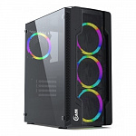 Powercase CMIXB-L4 Корпус Mistral X4 Mesh LED, Tempered Glass, 4x 120mm fan, чёрный, ATX CMIXB-L4