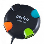 Perfeo USB-HUB 4 Port, PF-VI-H020 Black чёрный