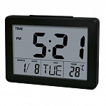 Perfeo Часы-будильник "Phyllis", чёрный, PF-F2619 время, температура, дата