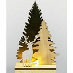 Neon-night 504-002 Деревянная фигурка с подсветкой "Елочка с оленем" 12*6*21,5 см