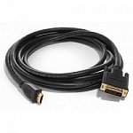 Bion Кабель HDMI-DVI-D 19M/19M, single link, экран, позолоченные контакты, 1.8м, черный BXP-CC-HDMI-DVI-018
