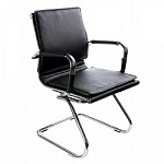 Бюрократ CH-993-Low-V/Black Кресло, низкая спинка ,черный, искусственная кожа, полозья хром