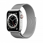 M06U3AE/A Apple Watch Series 6 GPS + Cellular, 40 мм, сталь серебристого , стальной ремешок серебристый