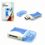 Perfeo Card Reader SD/MMC+Micro SD+MS+M2, PF-VI-R010 Blue синий PF_4257