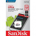Micro SecureDigital 128Gb SanDisk Ultra® Class 10 UHS-I SDSQUNR-128G-GN6MN