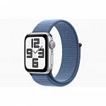 Apple Watch SE GPS 40mm Silver Aluminium Case with Winter Blue Sport Loop MRE33ZP/A