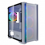 Powercase Alisio Micro X4W, Tempered Glass, 4х 120mm 5-color fan, белый, mATX CAMIW-L4