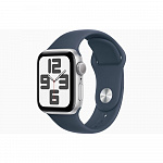 Apple Watch SE GPS 40mm Silver Aluminium Case with Storm Blue Sport Band - S/M MRE13ZP/A