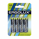 Ergolux LR6 Alkaline BL-4 LR6 BL-4, батарейка,1.5В 4 шт. в уп-ке