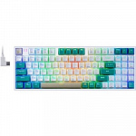 Redragon Беспроводная клавиатура Veigar BT/2.4G/пров.,RGB,бело-голубой 71476