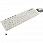 Клавиатура + мышь Genius Smart Slimstar 8230 WHITE USB,1 мини-ресивер на оба устройства,104 кл кнопка SmartGenius, мембранная,800-1600 DPI 31340015402
