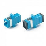 Hyperline FA-P11Z-SC/SC-N/BK-BL Оптический проходной адаптер SC-SC, SM, simplex, корпус пластиковый, синий, черные колпачки