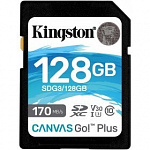 SecureDigital 128Gb Kingston Canvas Go Plus SDXC UHS-I U3 V30 170/90 Mb/s SDG3/128GB