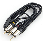 Кабель аудио Cablexpert CCAB-02-35M2RM-2MB. 3.5 джекM/2х RCA M, черный, 2м, блистер