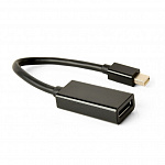 Cablexpert Переходник miniDisplayPort - DisplayPort, 4K, 20M/20F, длина 16см, черный A-mDPM-DPF4K-01
