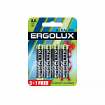 Ergolux Alkaline LR6 BL 3+1FREE LR6 BL3+1, батарейка,1.5В 4 шт. в уп-ке