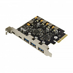 ORIENT AM-U3142PE-3A2C, Контроллер PCI-Ex4 v3.0, USB 3.2 Gen2, скорость до 10 Гбит/с, 5-port ext 3xType-A + 2xType-C, ASM3142+VL820-Q8 chipset, Self powered 31351