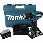 Makita HP333DWME Дрель акуд 12В,2х4 Ач Li-ionслайдер,БЗП-10мм,0-450\1700об\м,30\14Нм,1.1кг,чем,подсв