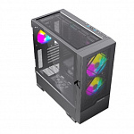 Powercase Kratos, Tempered Glass, 2х 140mm +1x 120mm ARGB fan + ARGB HUB, чёрный, E-ATX CKR-A3