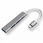 ORIENT CU-325, Type-C USB 3.0 USB 3.1 Gen1/USB 2.0 HUB 4 порта: 1xUSB3.0 + 2xUSB2.0 + 1xUSB2.0 Type-C, USB штекер тип C, алюминиевый корпус, серебристый 31237