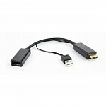 Cablexpert Конвертер HDMI-DisplayPort HD19M+USBxHD20F, черный DSC-HDMI-DP