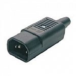 Hyperline CON-IEC320C14 Разъем IEC 60320 C14 220В 10A на кабель плоские выступающие штыревые контакты в пластиковом обрамлении, прямой