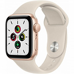 MKQ03LL/A Apple Watch SE GPS, 40mm Gold Aluminium Case with Starlight Sport Band